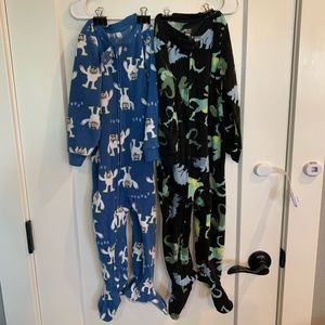 Toddler Fleece Footed Pajamas, Boys PJs, Set of 2